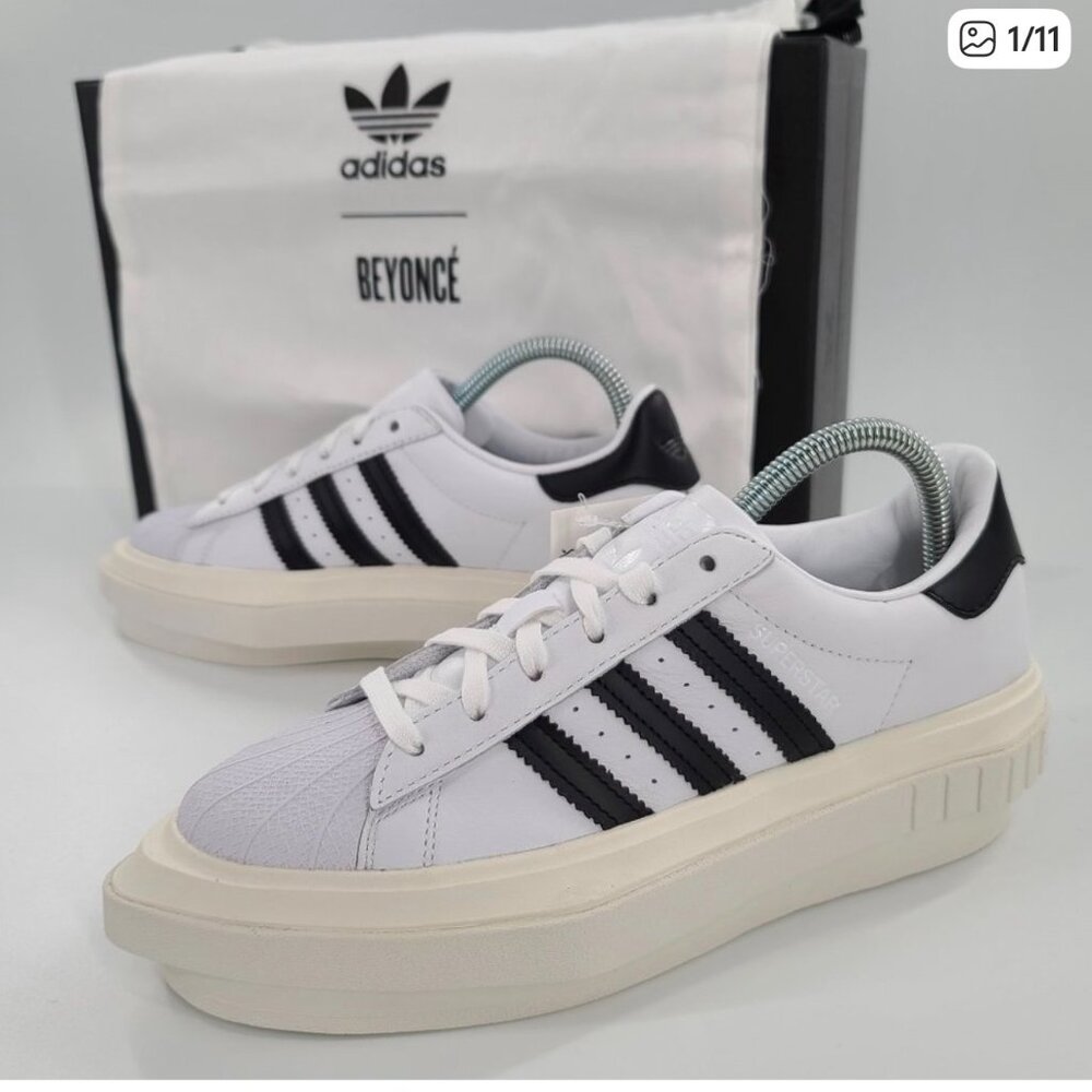 ADIDAS + BEYONCE SUPERSTAR PLATFORM SHOES SIZE 8